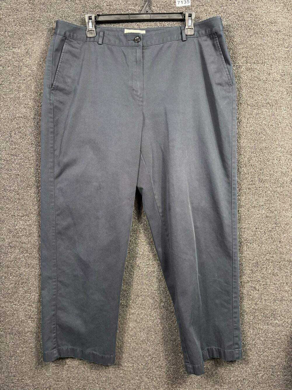 Talbots Dress Pants Womens Sz 14P Gray Tapered Stretch High Rise Casual Career